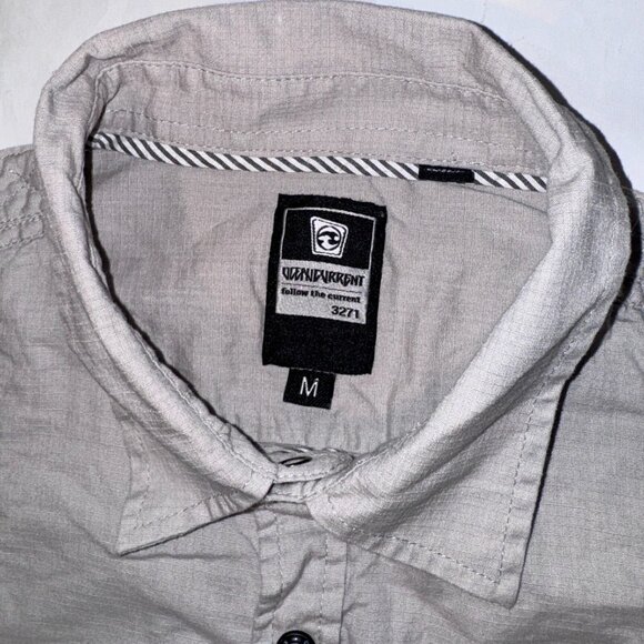 Ocean Current Beige Button Snap Shirt - M Outdoors Surfer Long Sleeve - Picture 2 of 8